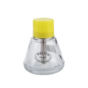 BOTE DE VIDRIO SOLVENTE CON NÚCLEO DE COBRE, TUBO DE SUCCIÓN DE METAL