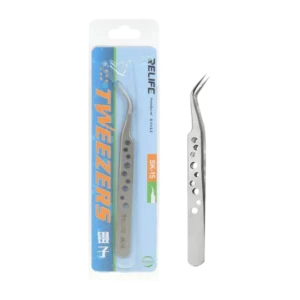 PINZA DE PRECISIÓN CURVA PARA REPARACIÓN GRIS DE ACERO